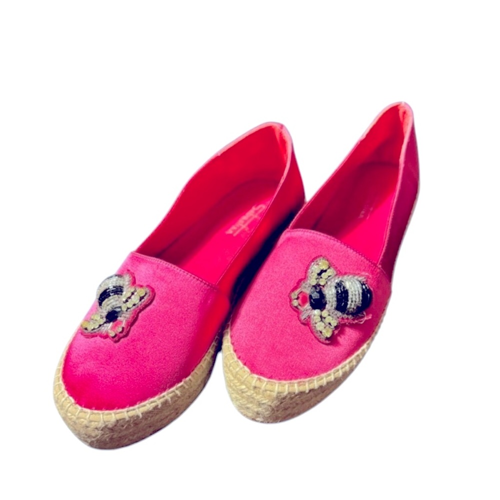 Sebastian Milano Pink Espadrilles Embroidered Sequined BEE